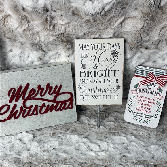 Other - Festive Holiday Sign Set - Red and White